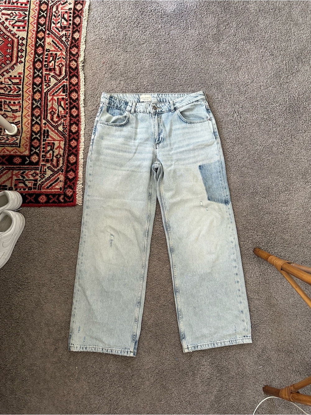 Pilcro Reworked Mid Rise Relaxed Straight Leg Jeans
